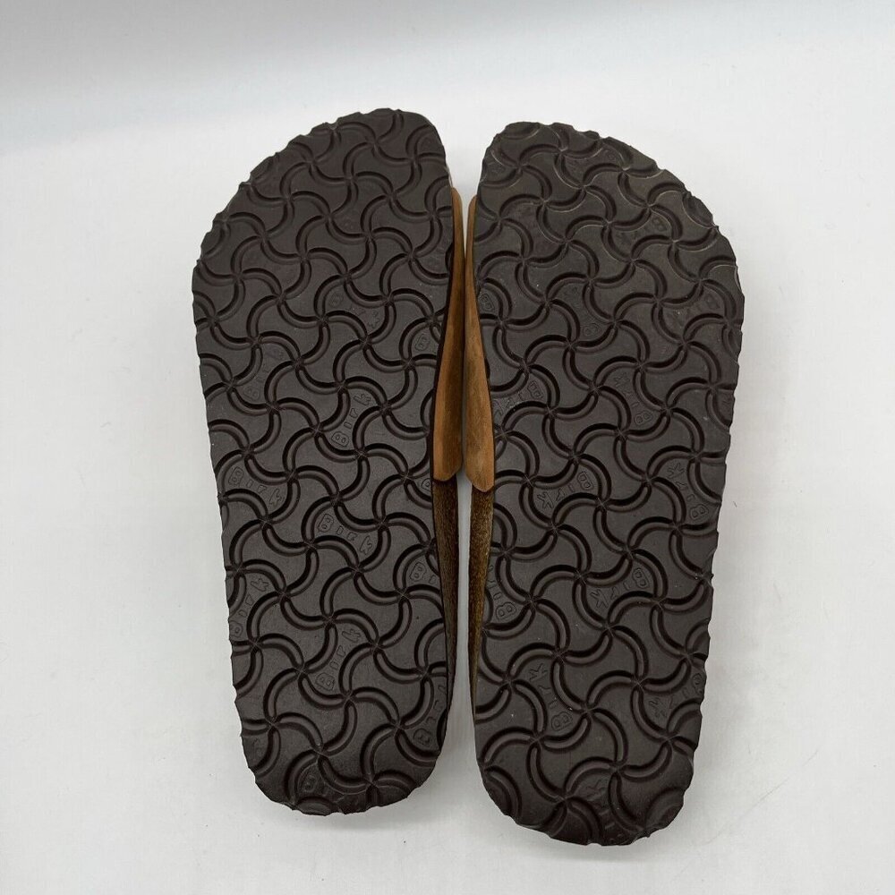 Vtg Birkenstock Papillio Leather Laced Wide Band Slides Womens 7 (38) Brown - Picture 11 of 11